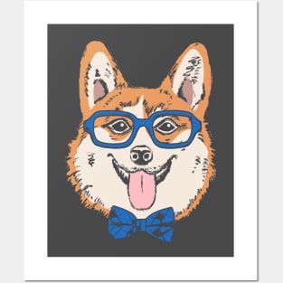 Corgi Hipster Posters and Art